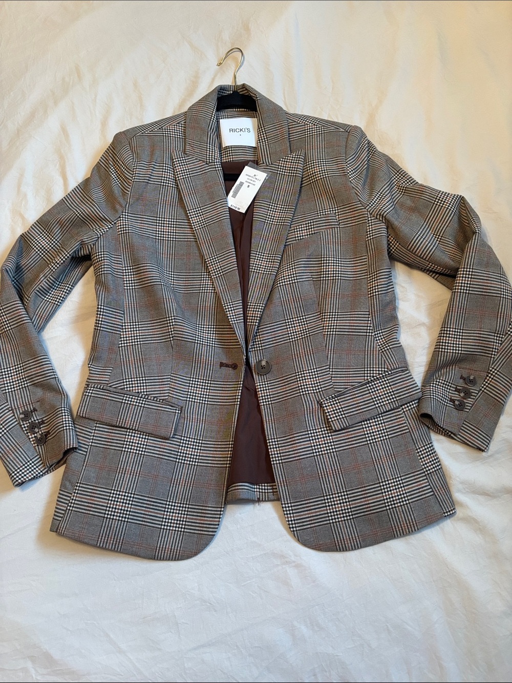 Ricki's Glen Plaid Blazer in Gray and Brown